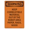 Signmission Safety Sign, OSHA WARNING, 5" Height, Keep Combustible Material Out, Portrait OS-WS-D-35-V-13272 - alternate 1